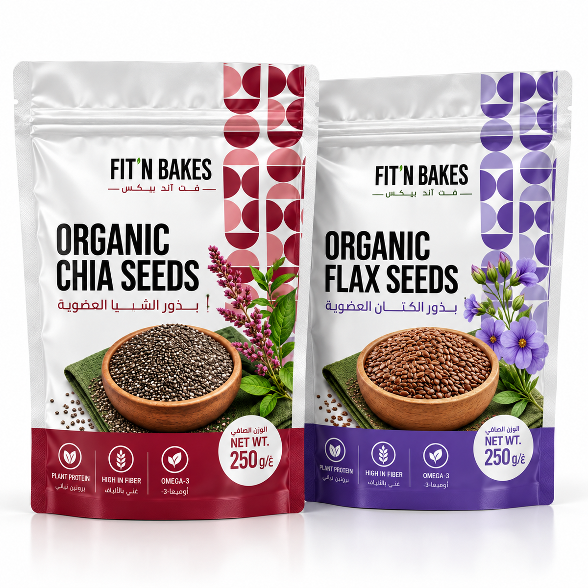 Pack of 2 , Organic Flax seeds & Organic Chia seeds