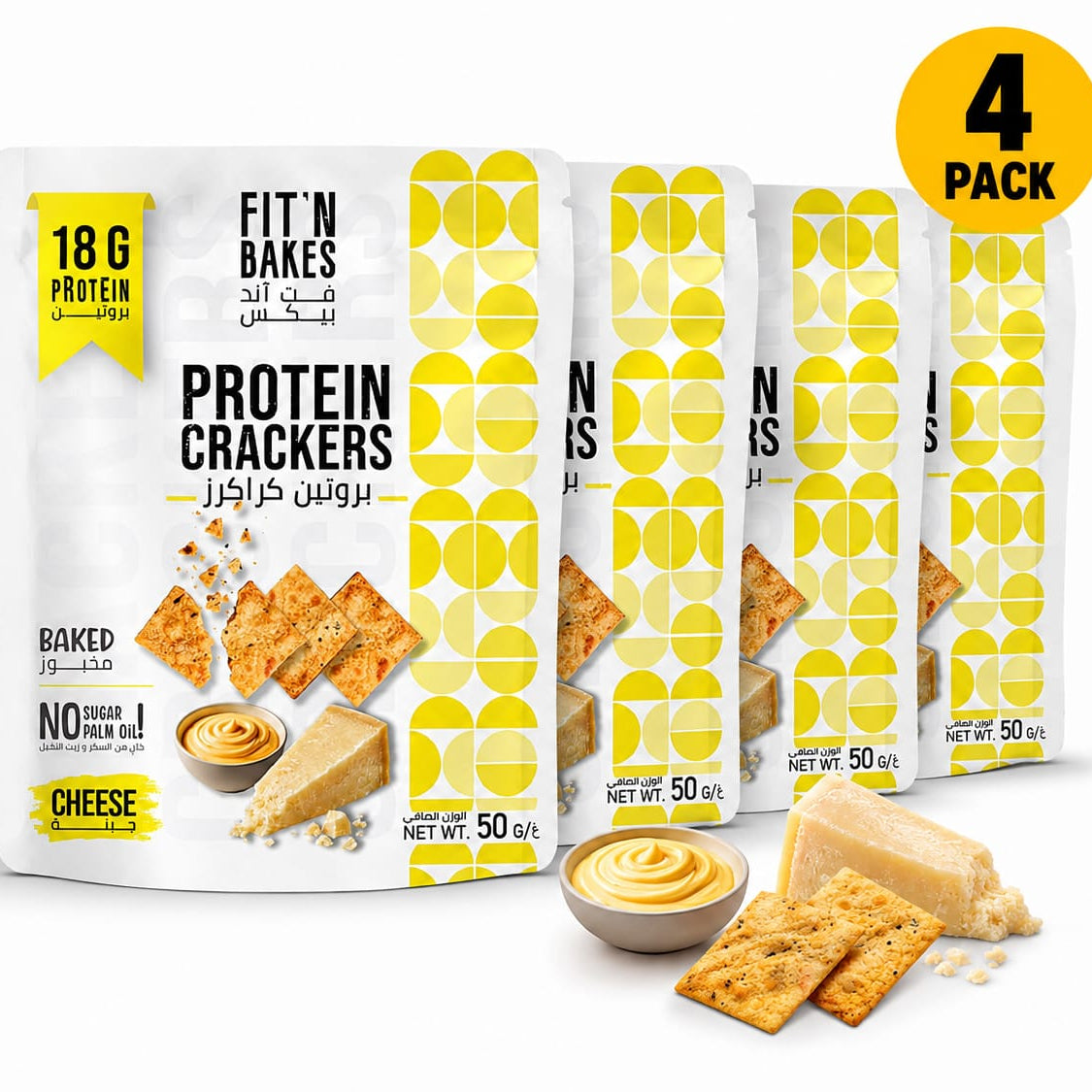 Pack of 4, High Protein Crackers , Cheese