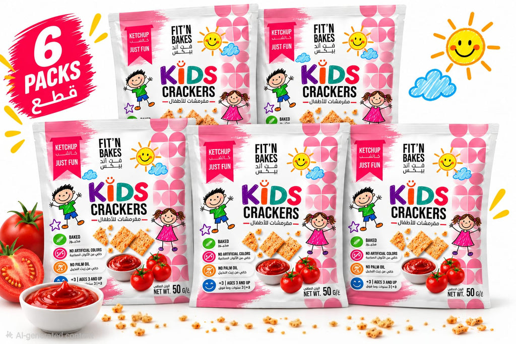 Pack of 6 ,Kids Crackers, Ketchup Flavor, 50g – Baked Snack for Kids, No Artificial Colors, Palm Oil Free, Ages 3+, Lunchbox & School (Copy)