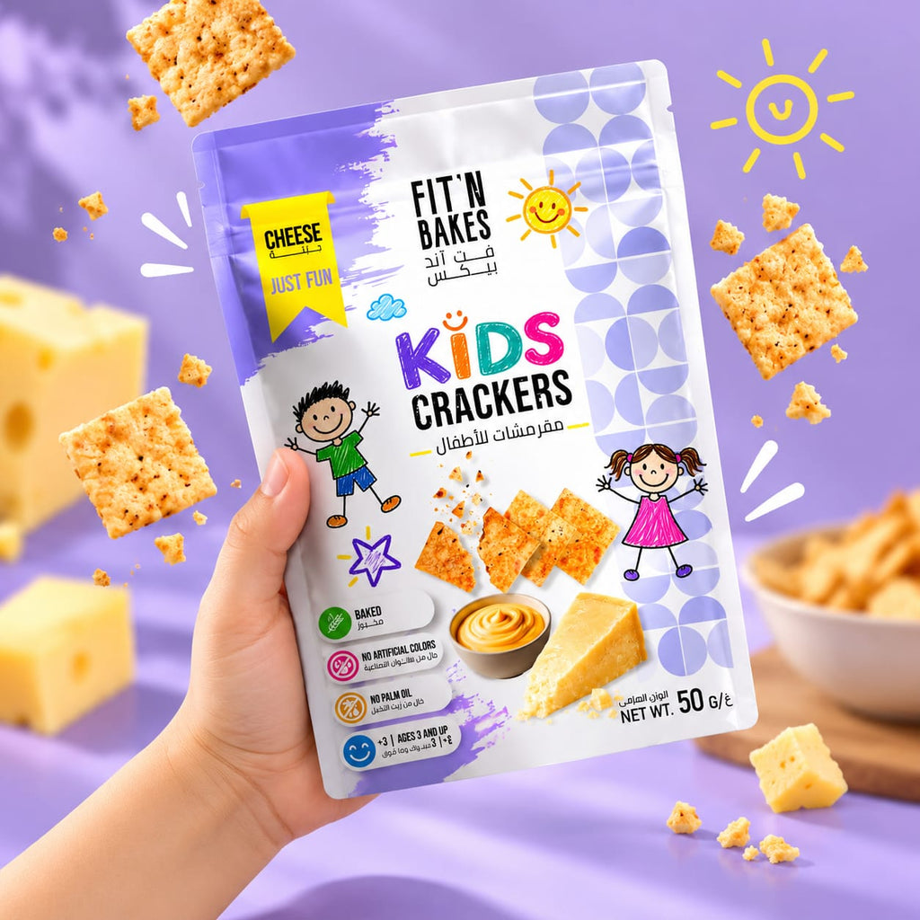 Pack of 6 ,Kids Crackers, Cheese Flavor, 50g – Baked Snack for Kids, No Artificial Colors, Palm Oil Free, Ages 3+, Lunchbox & School