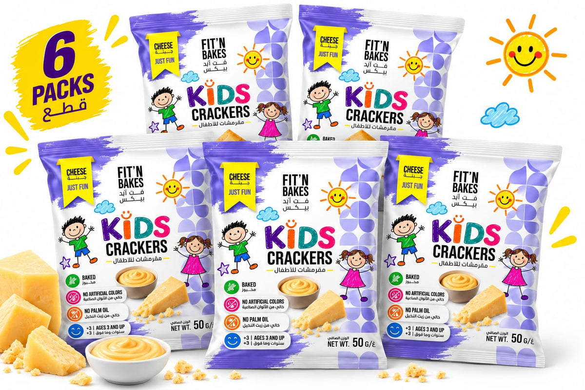 Pack of 6 ,Kids Crackers, Cheese Flavor, 50g – Baked Snack for Kids, No Artificial Colors, Palm Oil Free, Ages 3+, Lunchbox & School