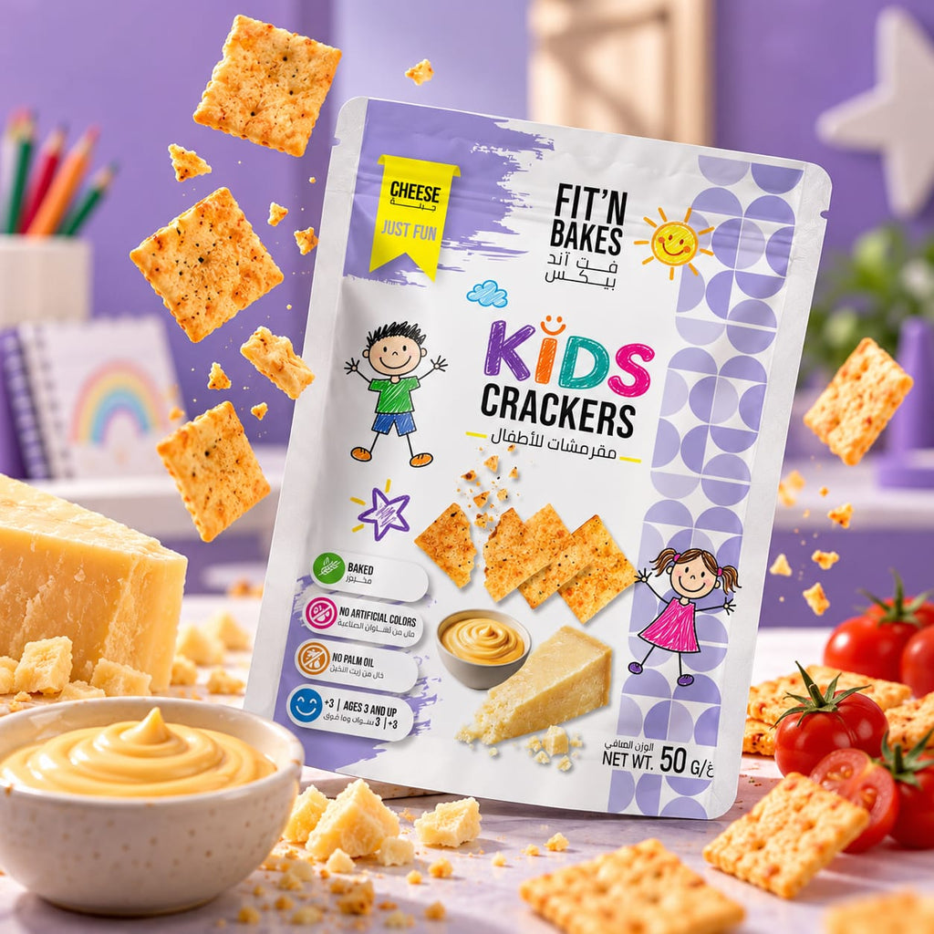 Kids Crackers, Cheese Flavor, 50g – Baked Snack for Kids, No Artificial Colors, Palm Oil Free, Ages 3+, Lunchbox & School